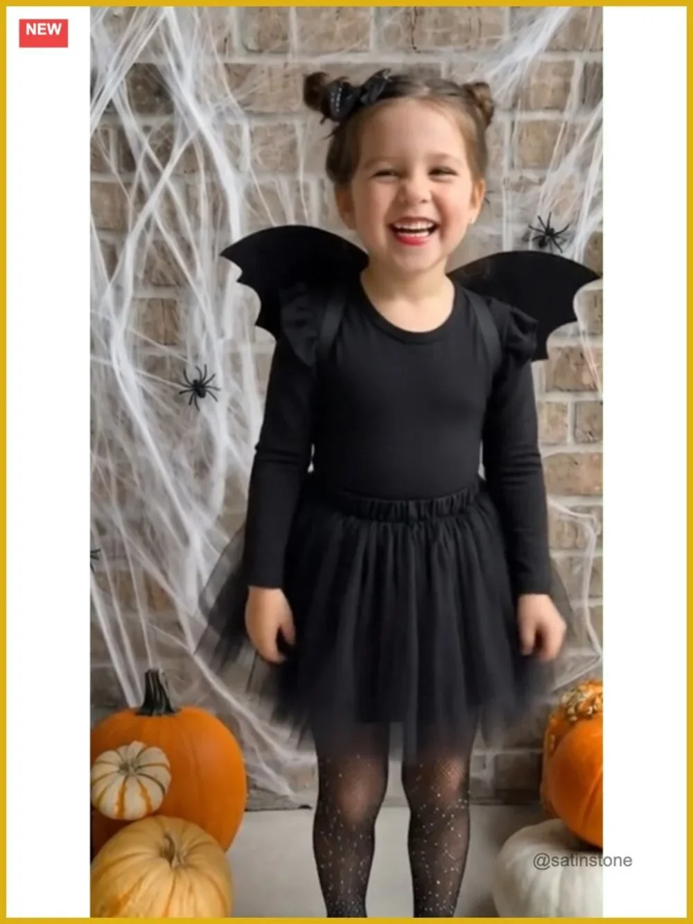 Kids Bat Girl Costume Halloween Tutu Set Toddler
